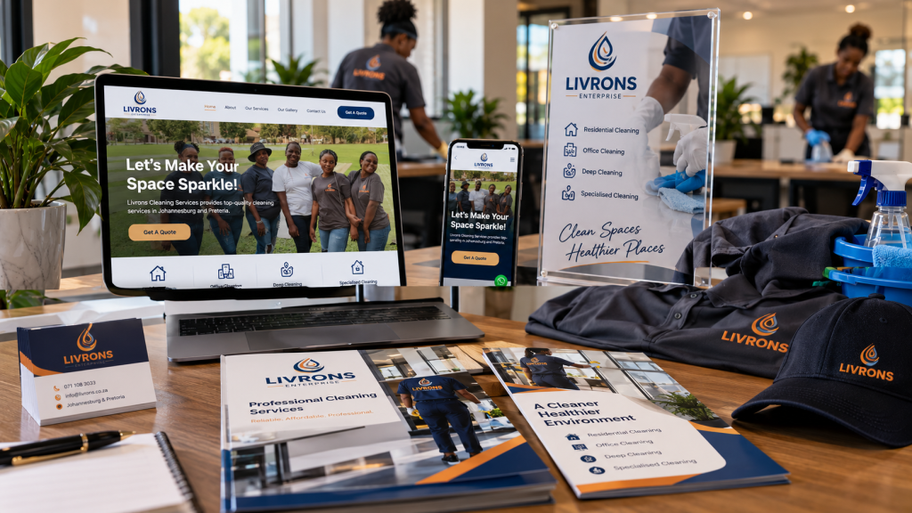 livrons cleaning services marketing workspace