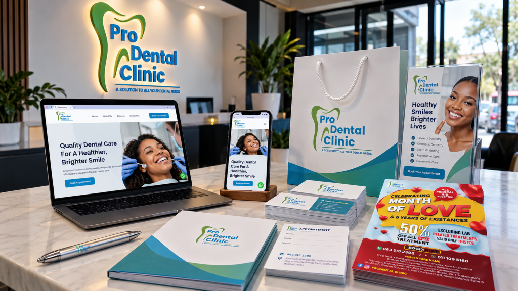 pro dental clinic branding workspace
